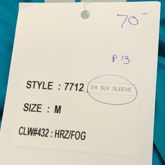 Spyder CYCLING 3/4 SLV TOP - Turq/Grey - Picture 12 of 15